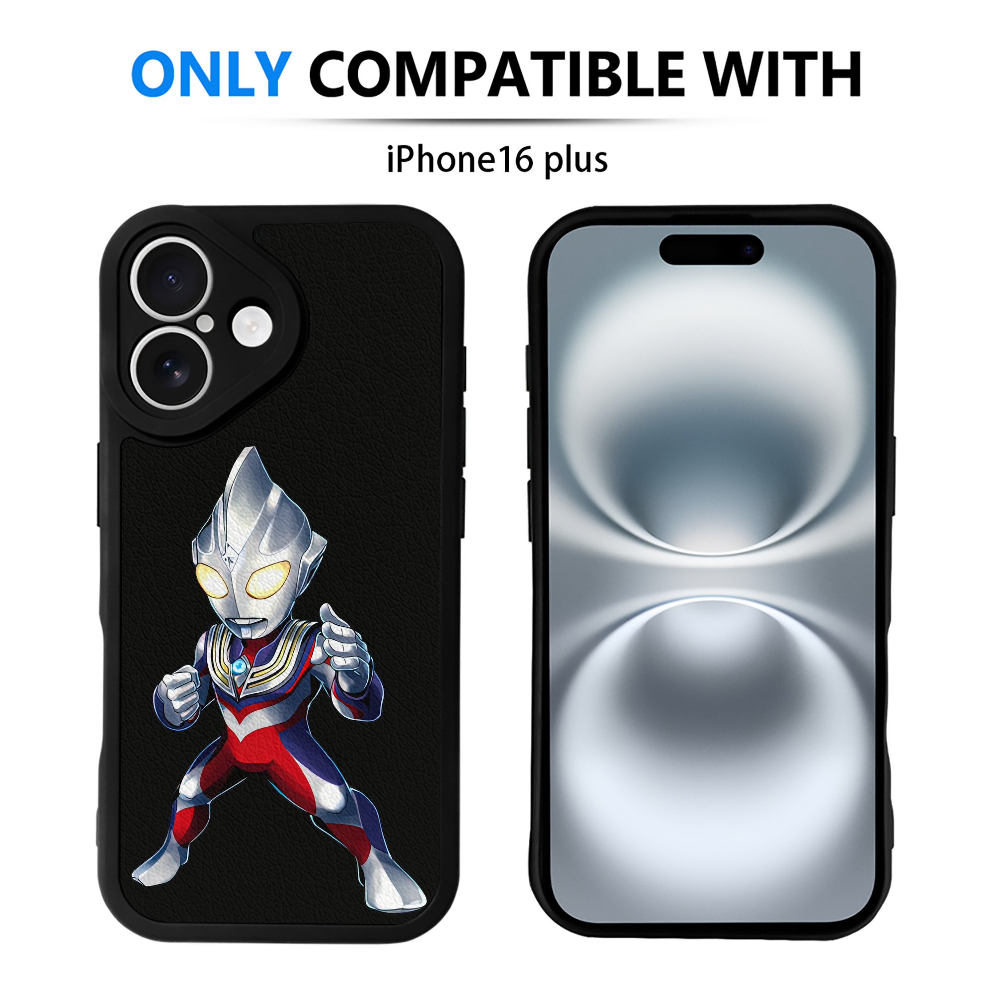 （画像用） ウルトラマン Ultraman 【iPhone 16シリーズ対応】シリコンスマホケース（レザー調） 材質：シリコン
